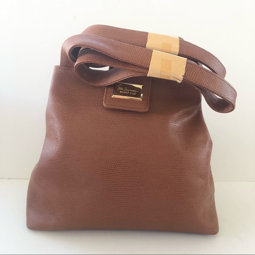 Vintage Fred Hayman Cognac Leather Shoulder Bag
